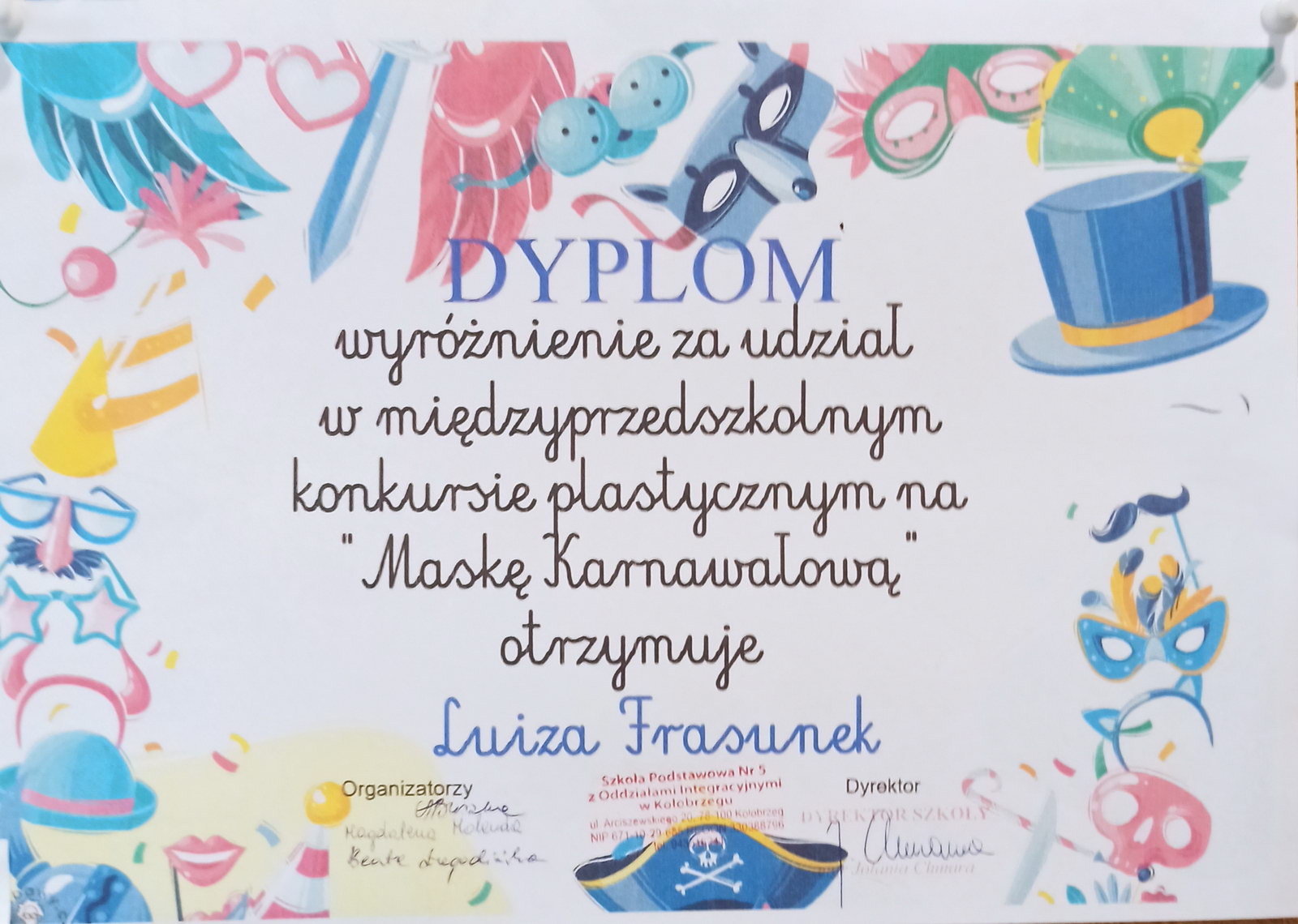 Grupa VII. Maska karnawałowa