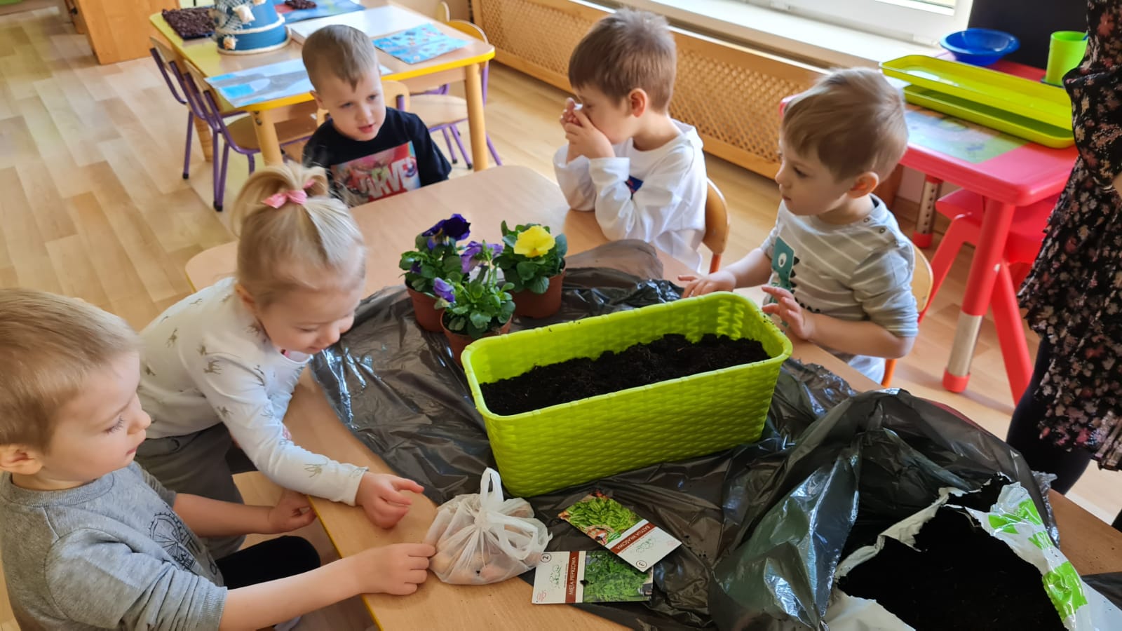 Wspólne sadzenie i kącik wiosenny u Biedronek